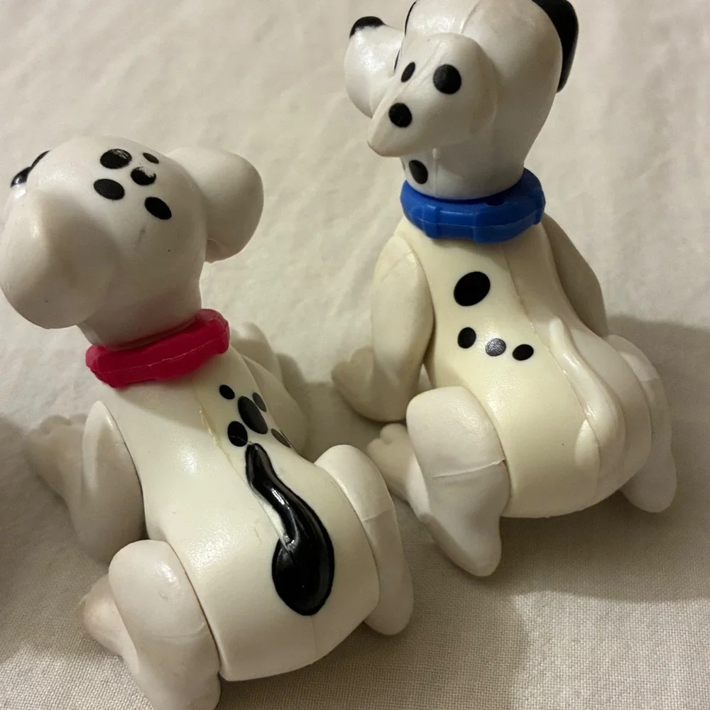 Disney 101‎ Dalmatians Puppy Toy Figures Set of 4 Articulated Spotted Dogs VTG